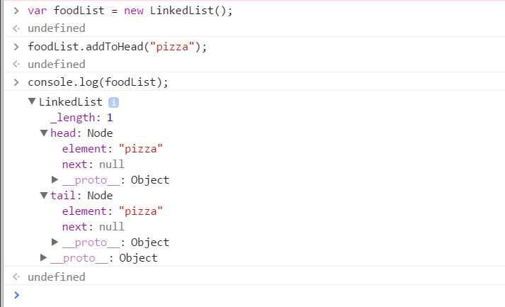 linked list add to head